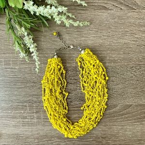 Yellow beaded necklace